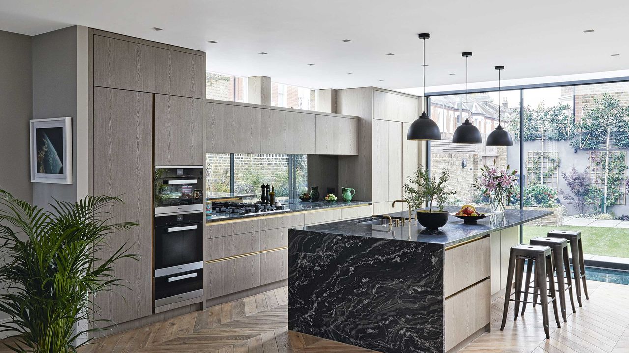 kitchen with island and cabinetry