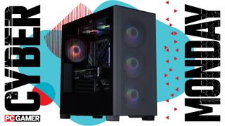 A gaming PC on a Cyber Monday PC Gamer branded image