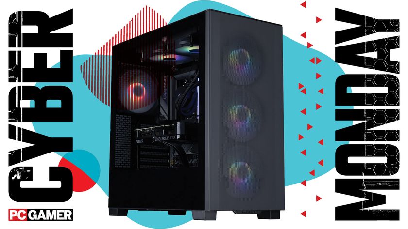 A gaming PC on a Cyber Monday PC Gamer branded image