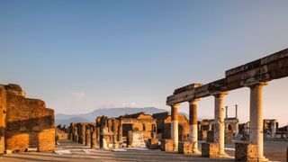 Pompeii at sunset