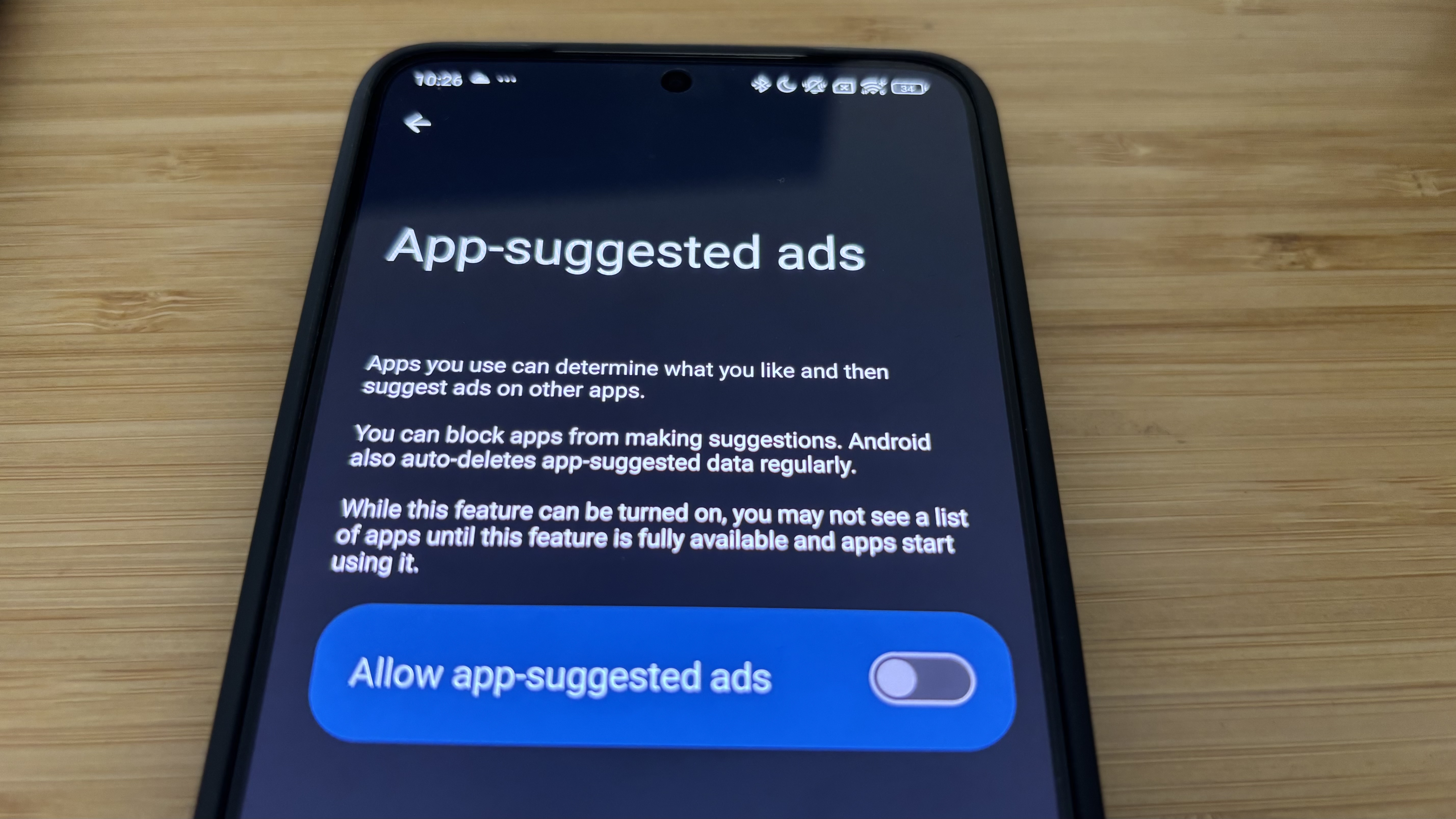 Ads and ad settings on the Poco F6 Pro