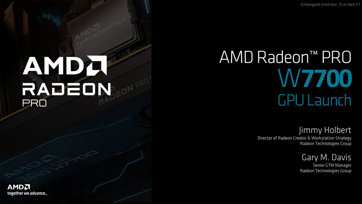 AMD Radeon Pro W7700 Slide Deck