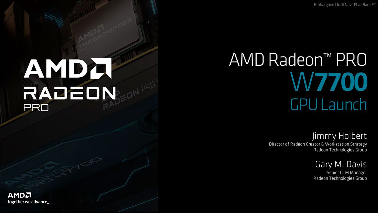 AMD Radeon Pro W7700 Slide Deck
