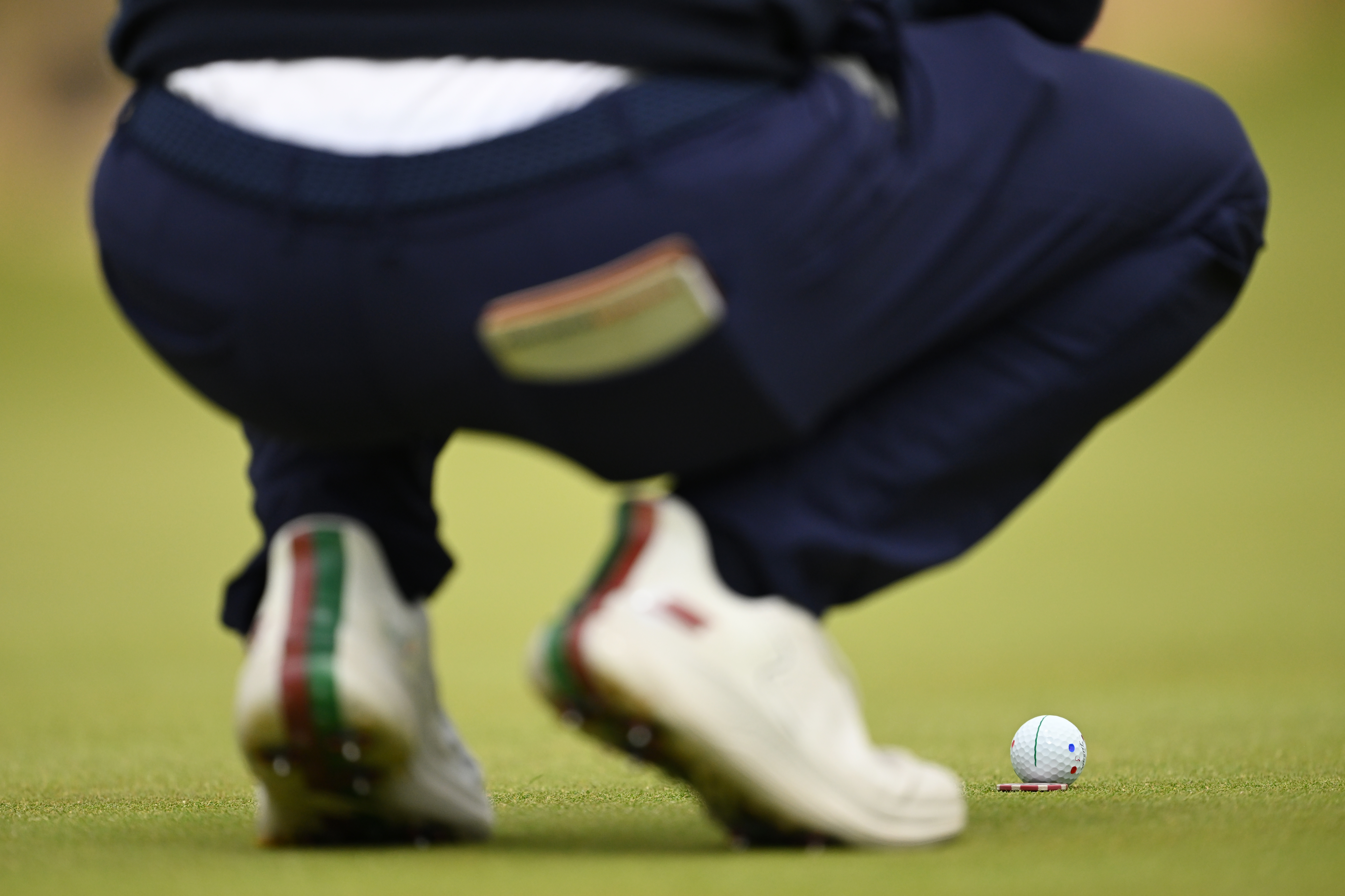 Matt Fitzpatrick lines up a putt