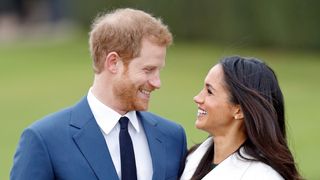 LONDON, UNITED KINGDOM - NOVEMBER 27: (EMBARGOED FOR PUBLICATION IN UK NEWSPAPERS UNTIL 24 HOURS AFTER CREATE DATE AND TIME) Prince Harry and Meghan Markle attend an official photocall to announce their engagement at The Sunken Gardens, Kensington Palace on November 27, 2017 in London, England. Prince Harry and Meghan Markle have been a couple officially since November 2016 and are due to marry in Spring 2018.