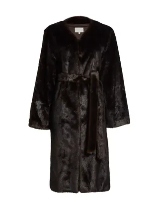 Aritao Belted Faux Fur Coat