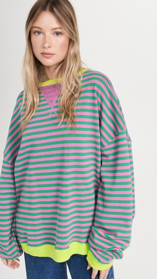 Classic Striped Crew Sweatshirt