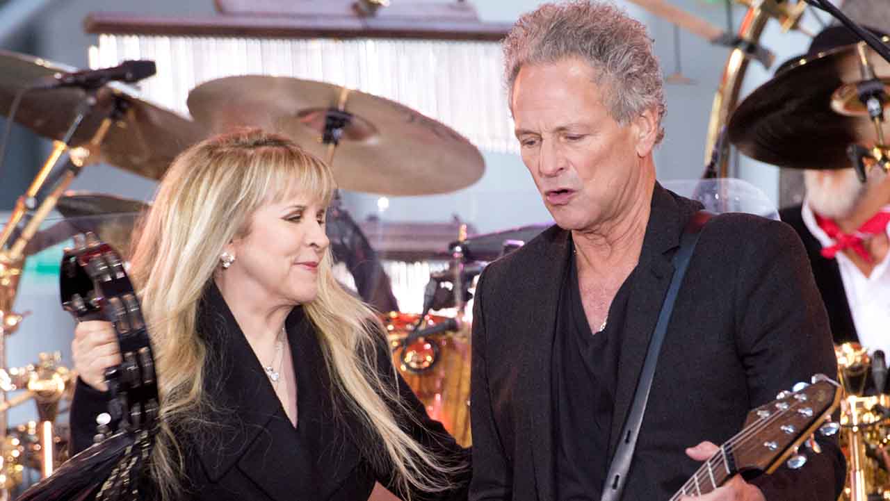 Fleetwood Mac&rsquo;s Stevie Nicks and Lindsey Buckingham performing onstage in 2014