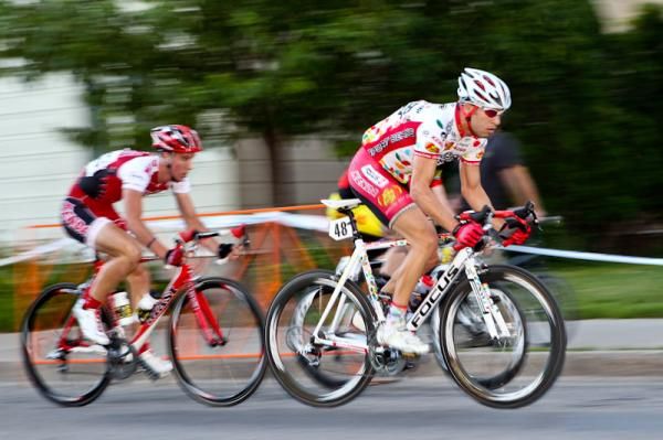 Bernard Van Ulden (Jelly Belly) driving the pace in the break.