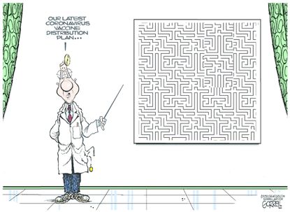 Editorial Cartoon U.S. covid vaccine distribution