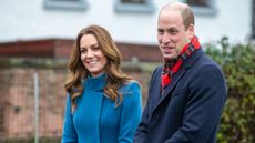 Prince William and Catherine, Princess of Wales smile as they meet staff and pupils from Holy Trinity Church of England First School