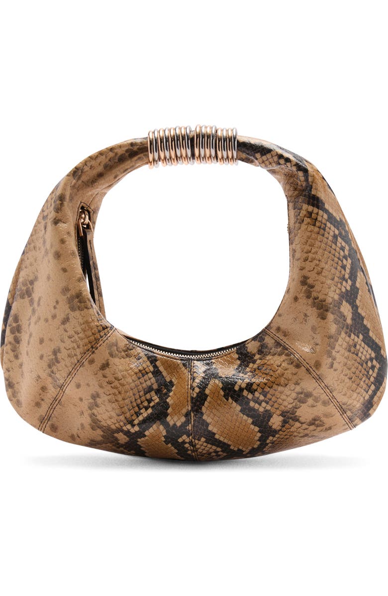 Bolso de hombro Kira de piel con relieve de serpiente