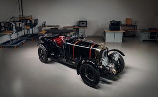 Bentley blower car with dashing and daring racing drivers