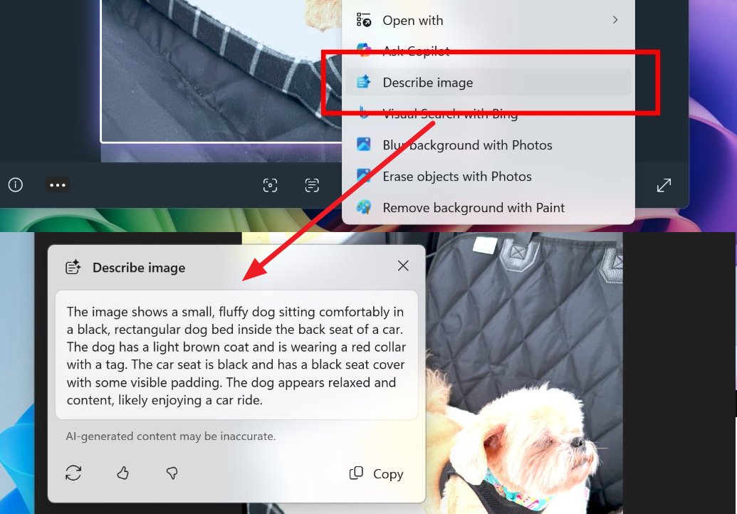 Click to Do describe image
