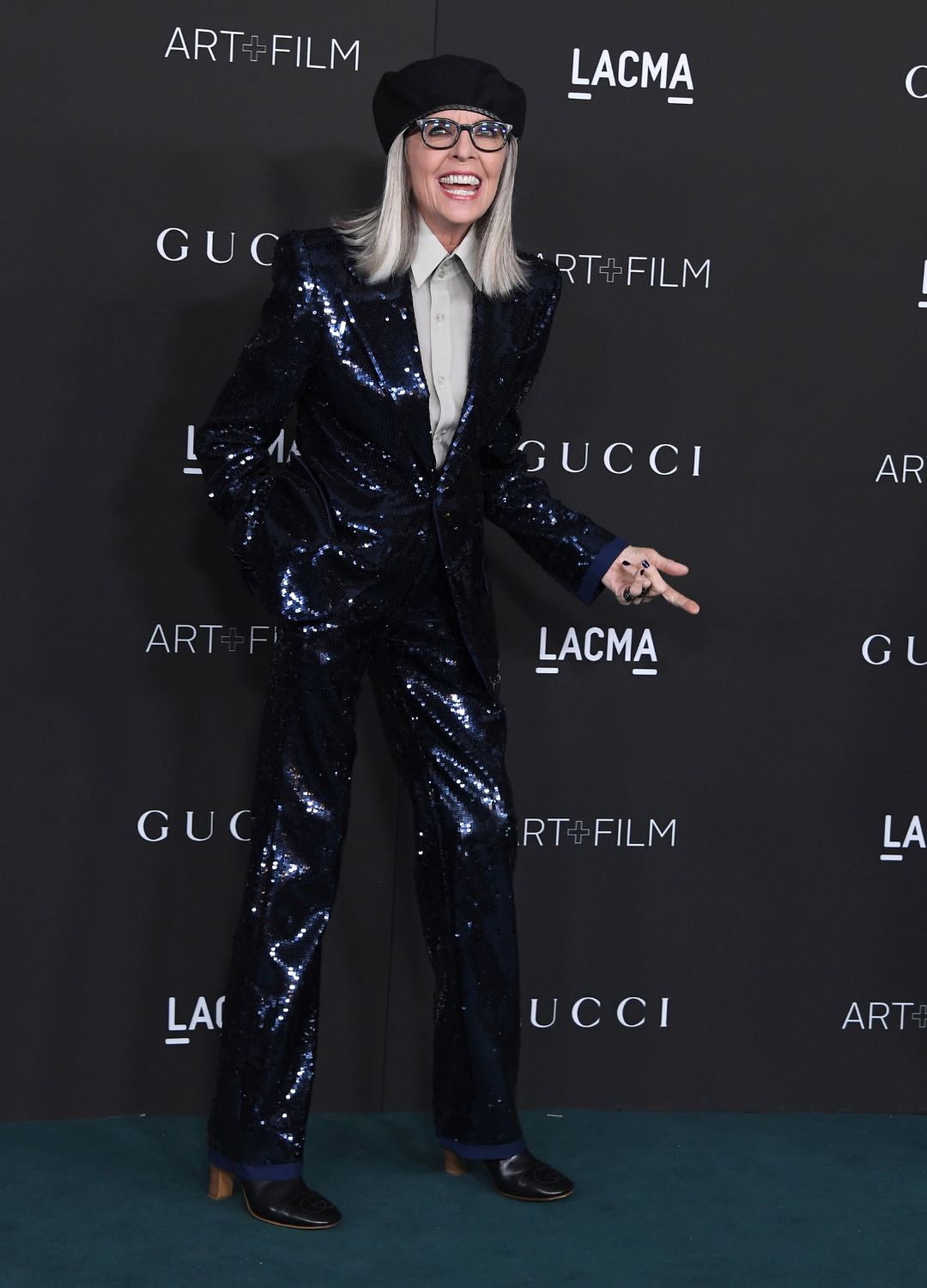 Diane Keaton in a sequin suit