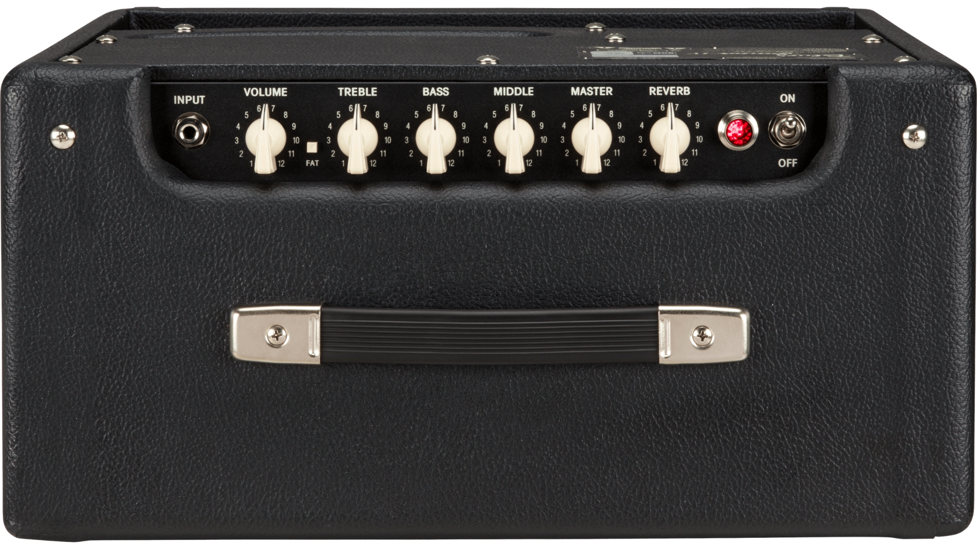 The top panel of a Fender Blues Junior IV tube amp