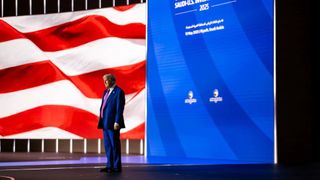 Donald Trump speaking at the Saudi-US Investment Forum 2025