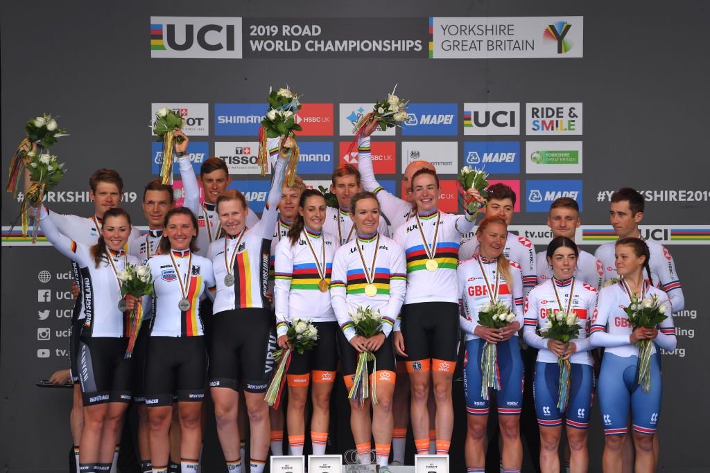 The final podium: Germany, the Netherlands and Great Britain