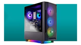 Skytech gaming PC on a blue background