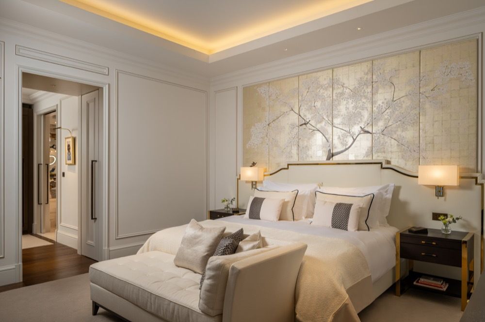 a bedroom with a large bed in the middle
