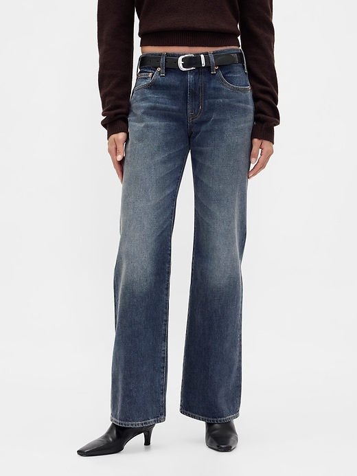 Mid Rise Rigid Relaxed Flare Jeans