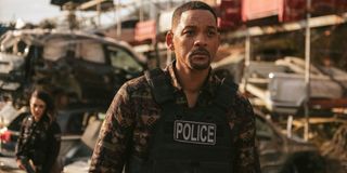 Bad Boys For Life Will Smith walks through a wrecked crime scene