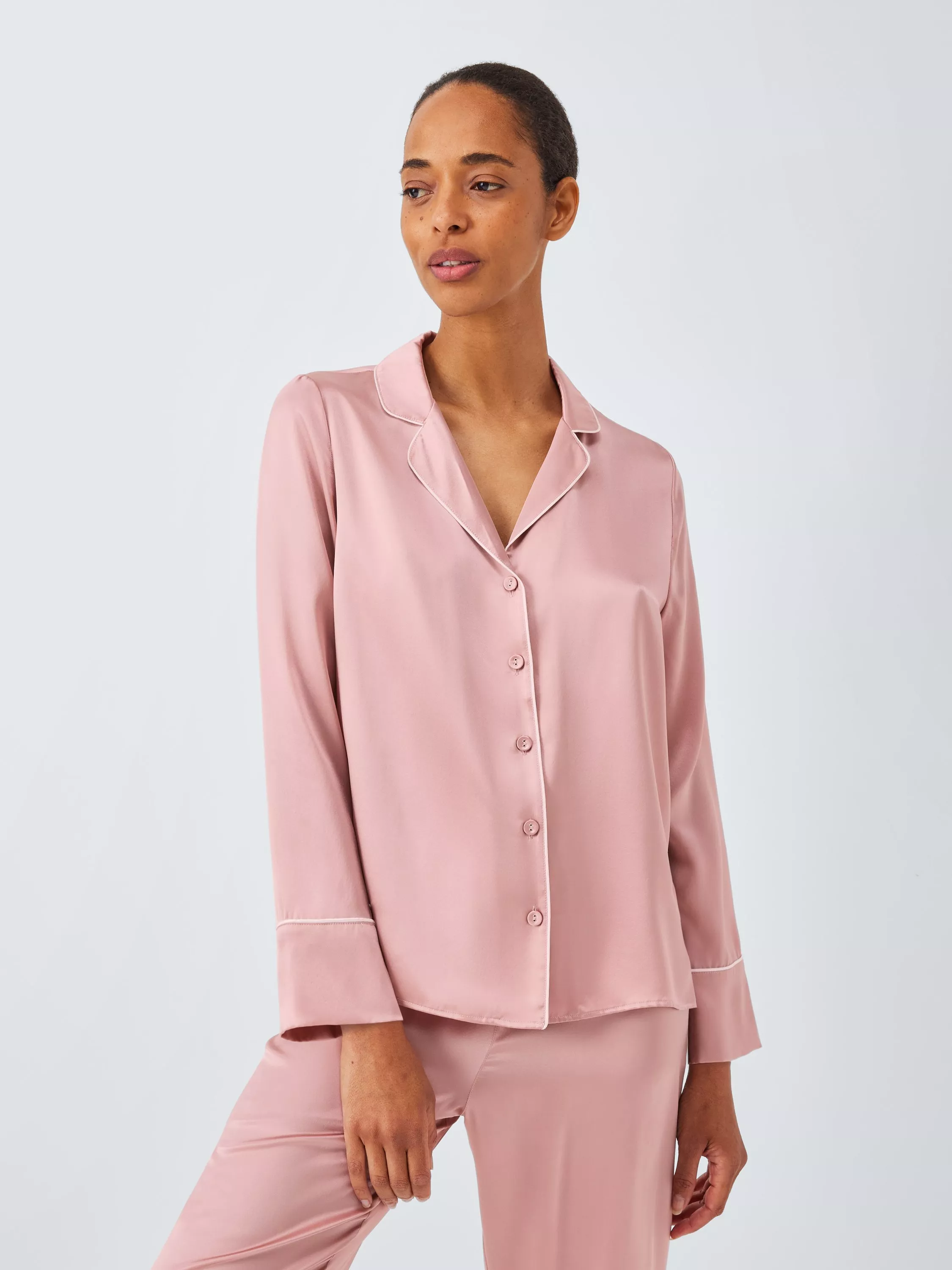 John Lewis Piped Silk Pyjama Set