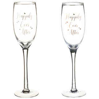 champagne glasses with quote