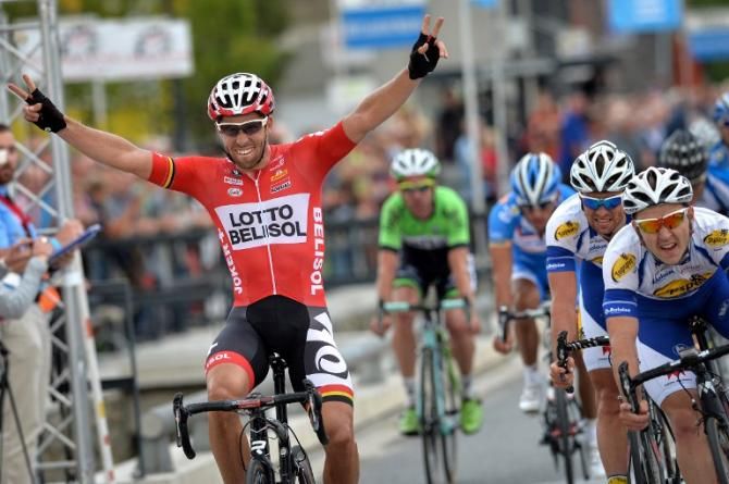 Jonas Van Genechten (Lotto Belisol) celebrates Druivenkoers - Overijse victory