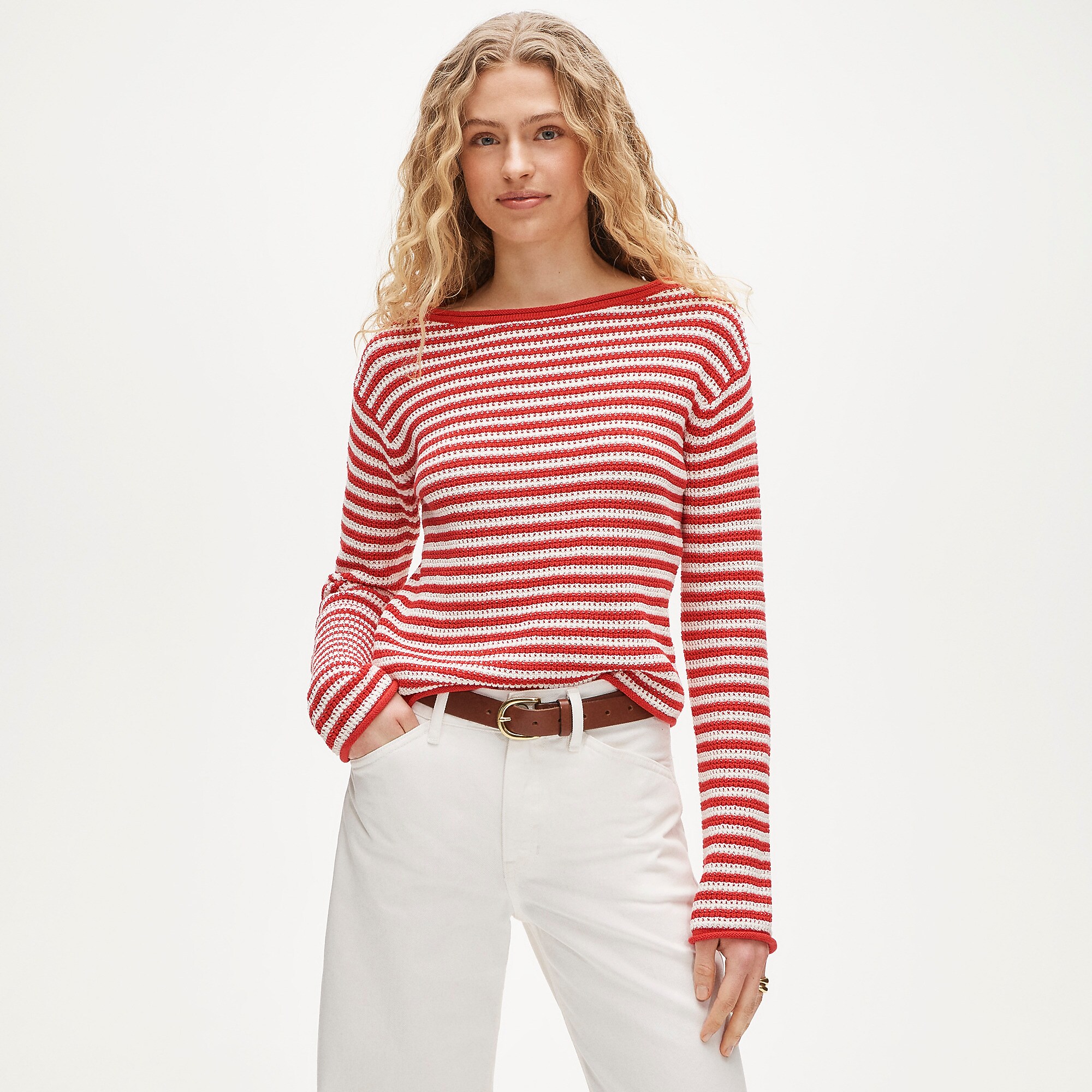 Rising Sun Stripe Polo Sweater