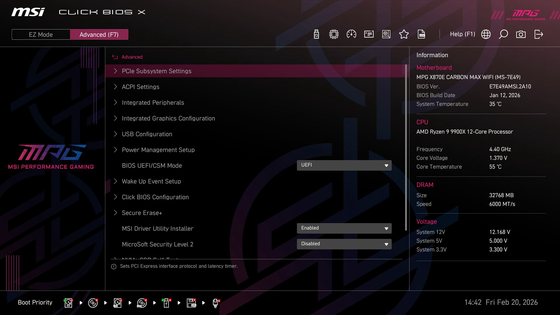 MSI X870E Carbon Max Wifi