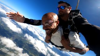 Marvin Humes skydiving.