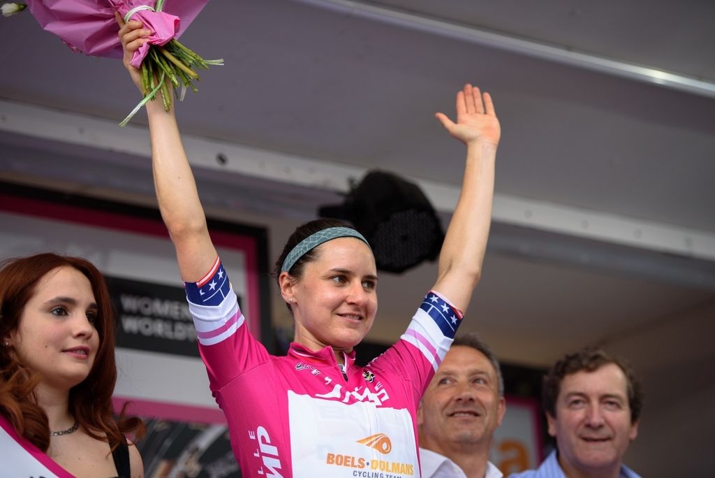 Race leader Megan Guarnier (Boels Dolmans)