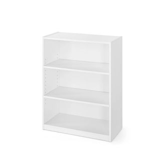 A small white bookcase