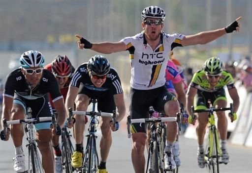 Matthew Goss (HTC-Highroad) scorches to victory on stage two of the Tour of Oman.