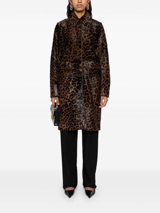 Toteme leopard-print single-breasted coat