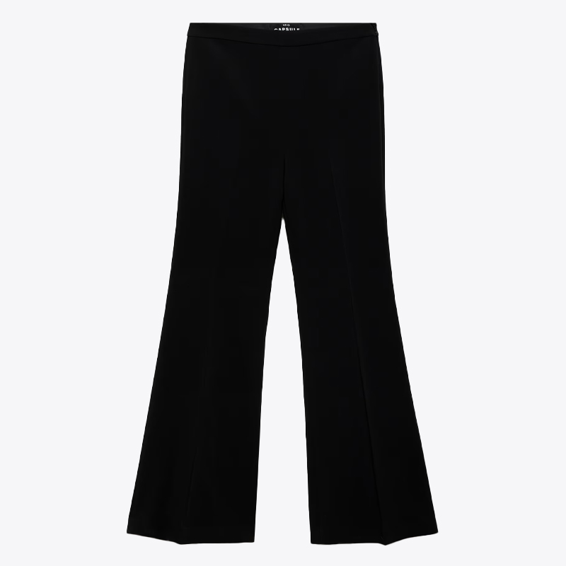 Black flared trousers, Mango