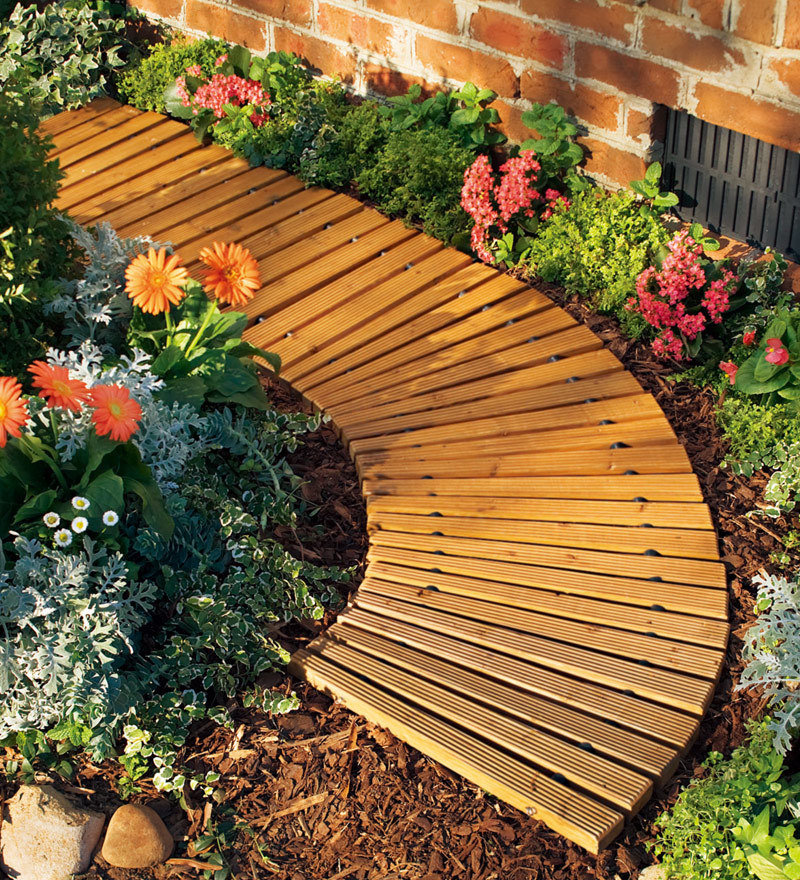 Plow &amp;amp; Hearth 4'l Roll-Out Curved Hardwood Pathway &amp;amp; Reviews | Wayfair