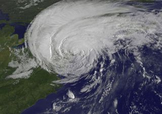 The GOES-13 satellite captured this stunning visible image of Hurricane Irene just before it made landfall in New York City in 2011.
