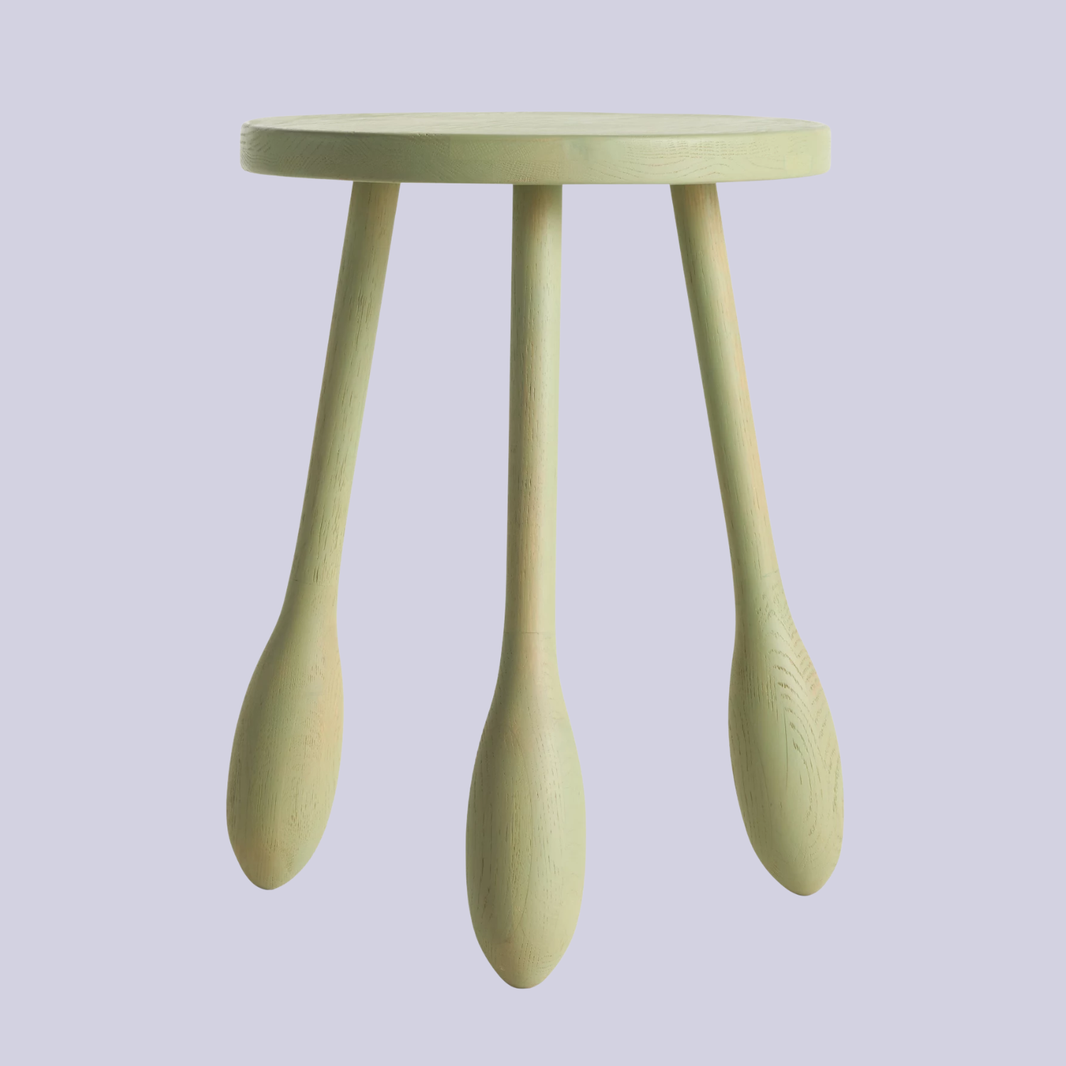 A green oak side stool