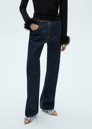 Straight-Fit Shiny Rinse-Wash Jeans - Women | Mango Usa