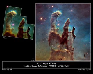 The original Hubble photo of the Pillars of Creation in the Eagle Nebula captured the world's imagination. Upgrades to the telescope allowed even that beautiful image to be improved.