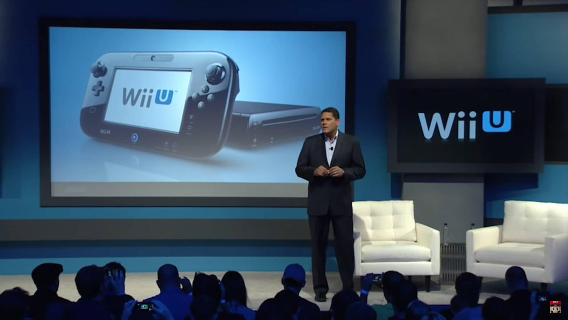 Reggie Fils-Aime speaks at a Wii U preview event in 2011