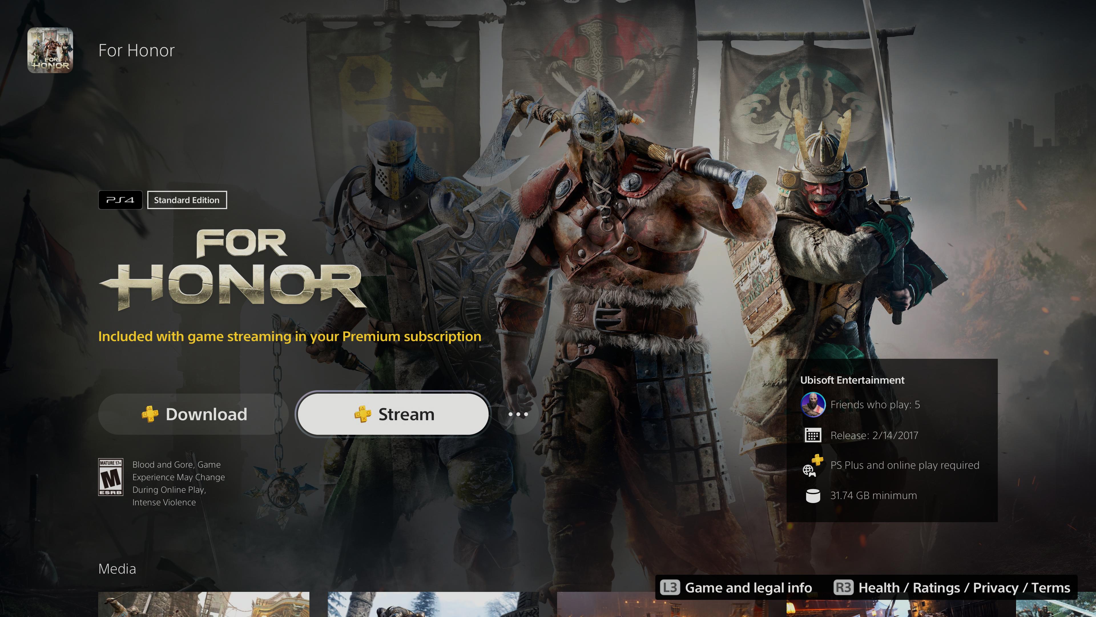 Streaming PS Plus Premium for Honor