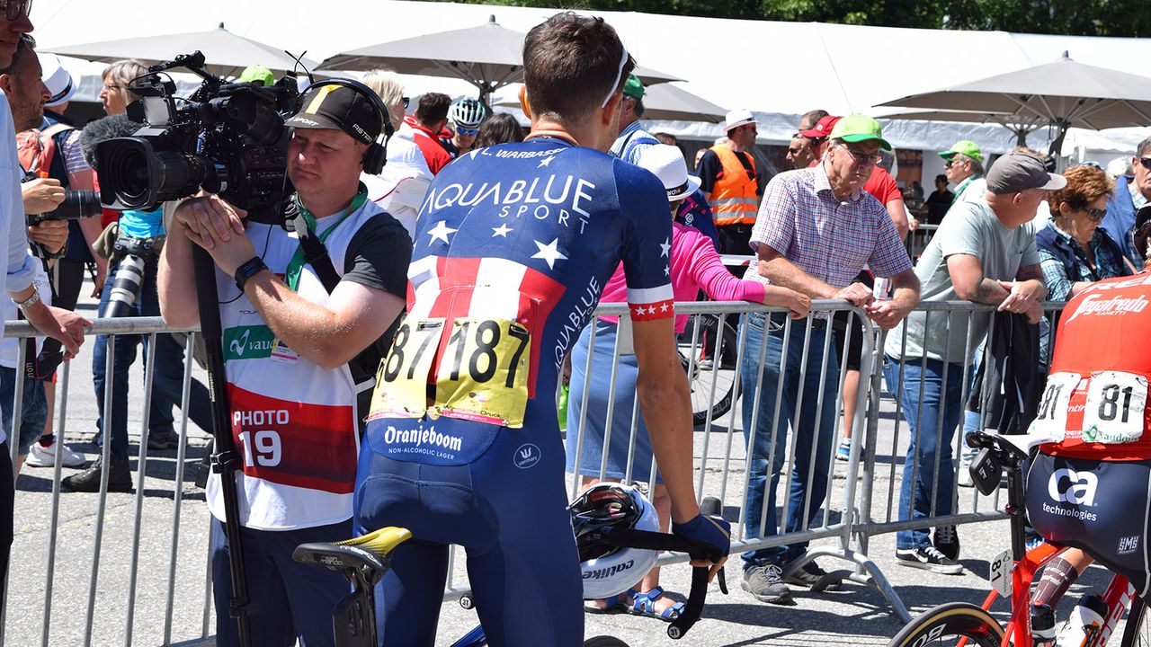 Larry Warbasse wore yellow numbers as the most combative rider from his stage 5 breakaway exploits