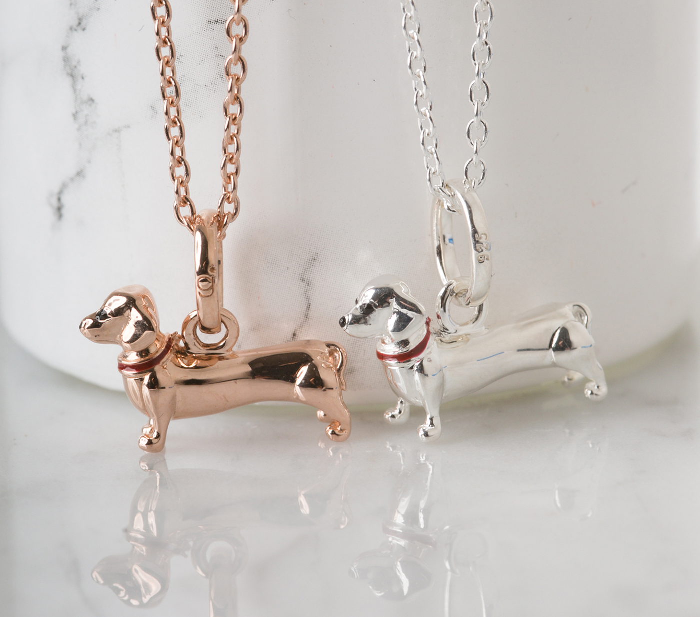 dachshund-pendant-Silver and rose gold -LS-Joules