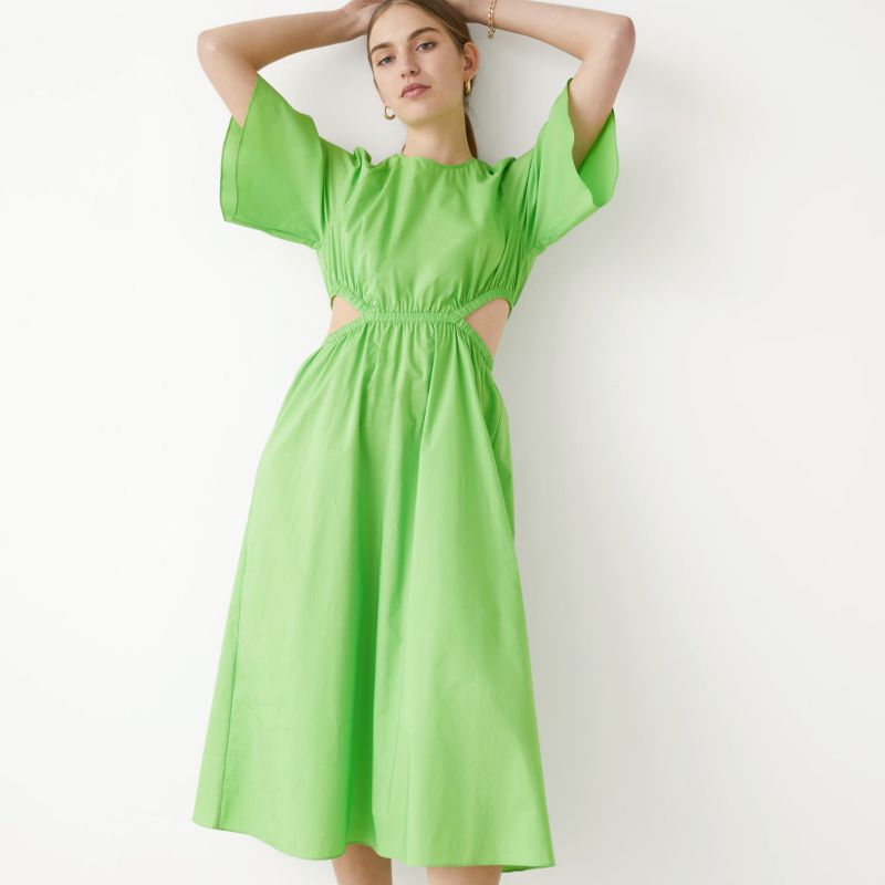 & Other Stories Cut-Out Waist Midi Dress