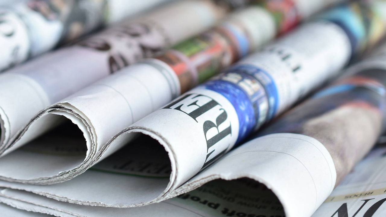 A stack of newspapers