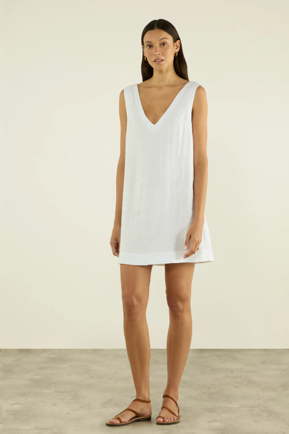 Sloane Dress: Linen, White