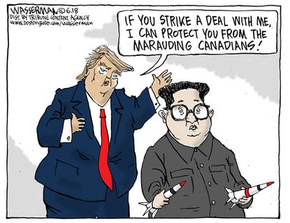Political Cartoon U.S. Trump Kim Jong Un North Korea nuclear summit Canada